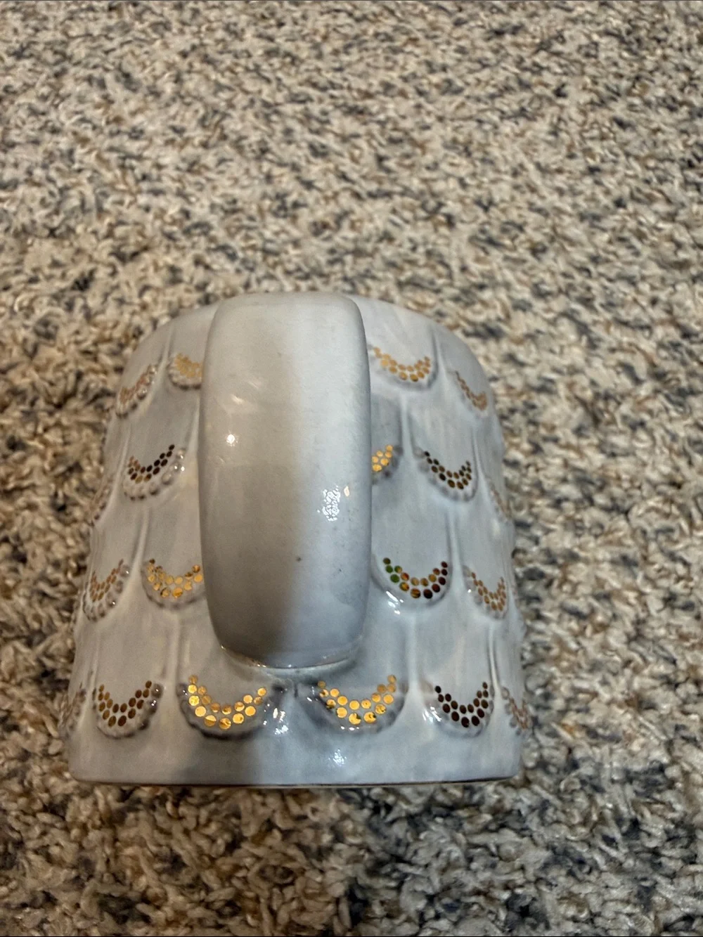 Starbucks 2016 Siren Mermaid Embossed Scales 10 oz. Coffee Mug Cup Gray Gold